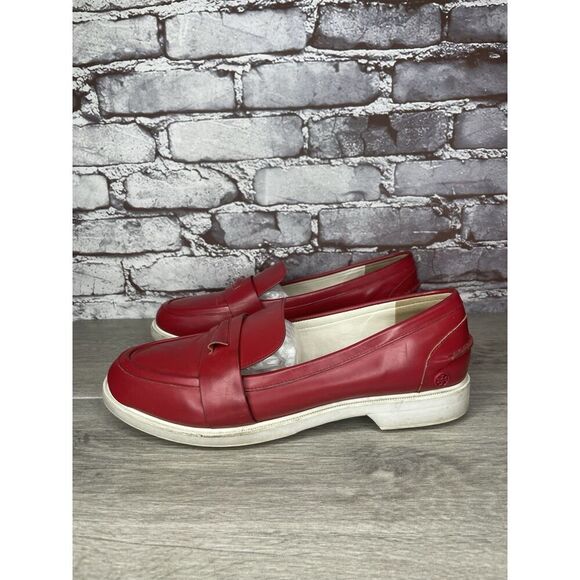 Tory Burch Red Leather Pocket Tee Casual Golf Shoes Women’s Sz 11M US/42.5EU - Picture 1 of 16